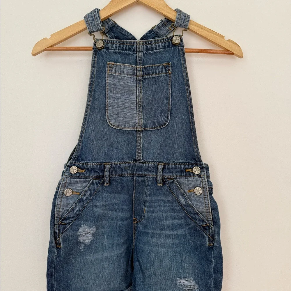 GAP Kids Distressed‎ Denim Shortalls Size Medium (M) Girls